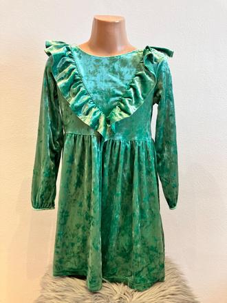 Dievčenské velúrované šaty s volánmi h&m (122-128), h&m,122