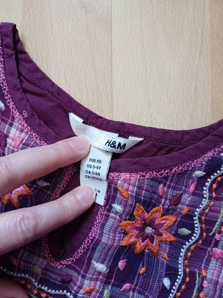 Šaty s výšivkou, h&m,116