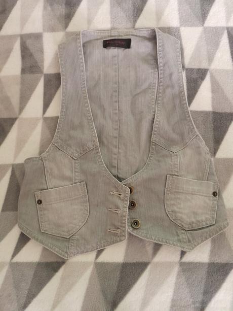 Sivá riflová vestička - miss selfridge, s