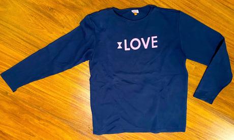 Tmavomodrá mikina love veľ. na 13-14 rokov, nová, 164