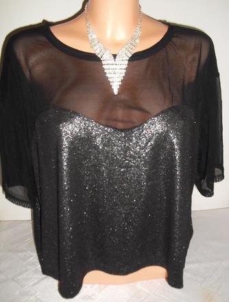 Sexy trblietavy topik, h&m,l