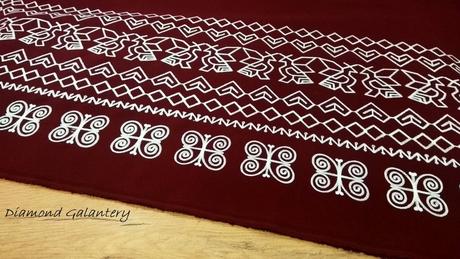 Flauš - čičmany bordový, čierny,