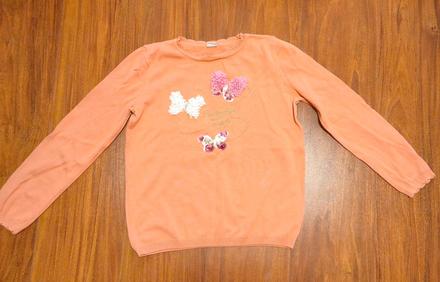Dievčenský pulovér s motýlikmi veľ.156 cm, 152