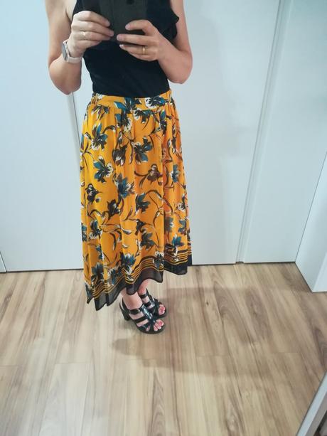 Ľahká sifonova asymetricka sukna, orsay,36