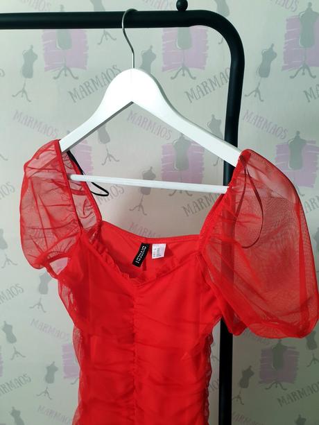 Červené šaty xxs/32, h&m,xs
