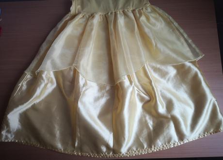 Zlato-žlté šaty s bellou z rozprávky, v. 122/128, h&m,128