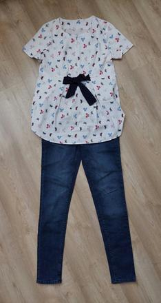 Tehotenské oblečenie - blúzka a rifle, m