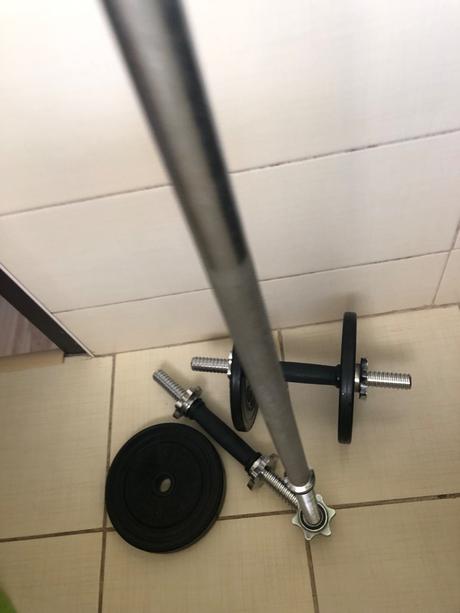 Posilovací set lavica + činky, 