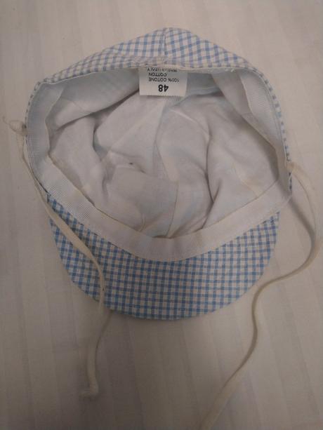 Detská modro biela čiapočka s mackom, italy, 48 cm, <50