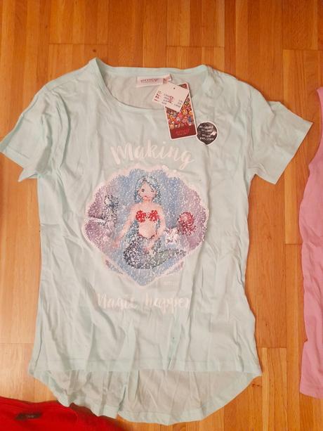 Nové dievčenské tričká z rakúska, premieňacie, mat, takko,164