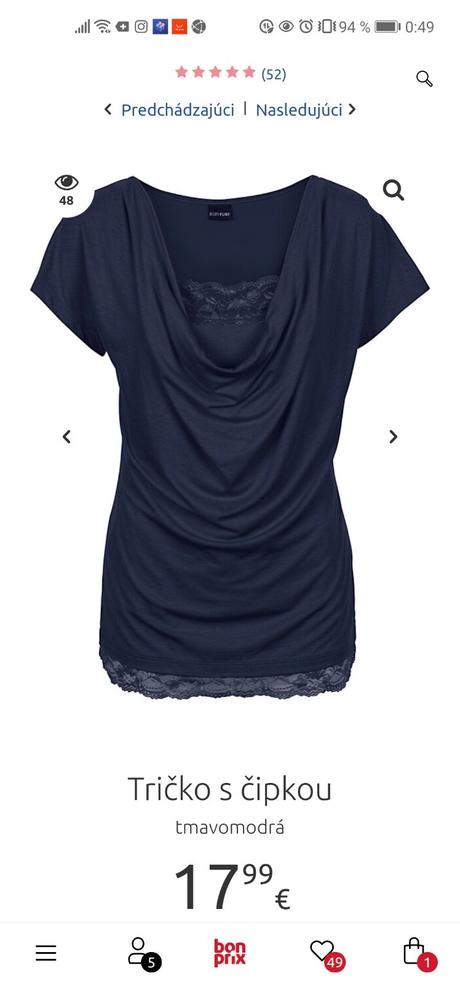 Blúzka, tričko, bonprix,54