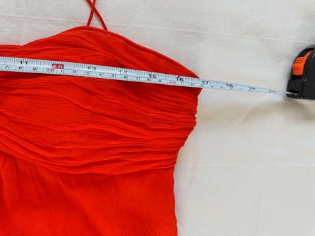 Oranžovo-červené hodvábne šaty, m