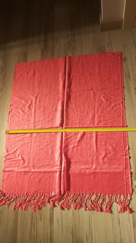 Kašmírový šál červený d.180cm, š.70cm, 