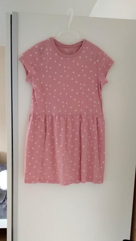 Šaty srdiečka 122/128 ako nové, h&m,122