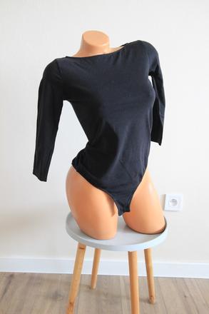 Čierny bavlnený body top, h&m, h&m,s