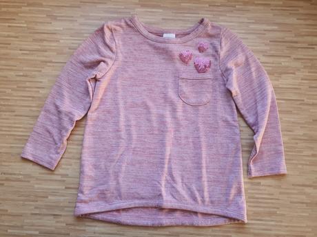 Tenky ruzovy svetrik so srdieckami, c&a,98