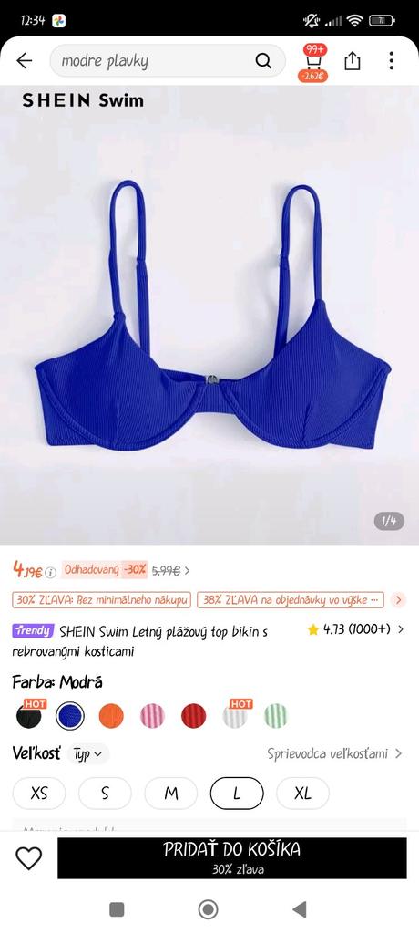 Plavky vrchný diel, l