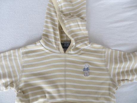 Hnedá pásikavá mikina s kapucňou, 80