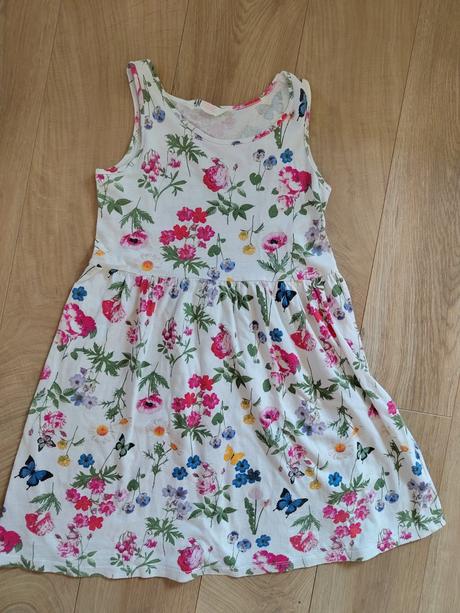 Riflova bunda+ saty h&m velkost 134_140, h&m,134