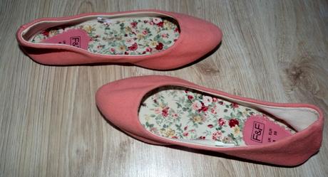 Pekné lososové balerínky, 1xobuté, f&f,38