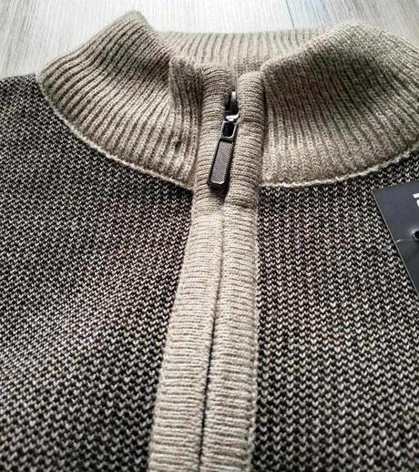 Béžovo hnedý sveter na zips, v. xl, 170 / 176 / 182 / xl / xxl
