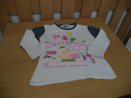 Veselé biele párty tričko s dlhým rukávom,kidsclub, 110