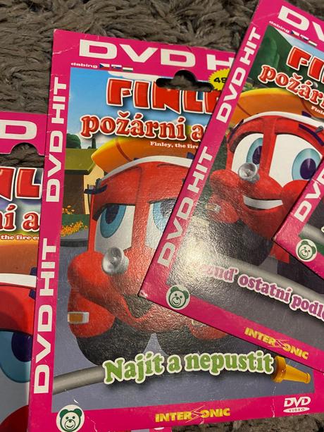 Dvd autíčka 6,8 a finley požární autíčko 0,4,7,8, 
