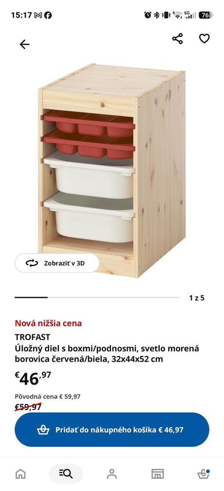 Ikea trofast 2 ks s kovovými košmi,