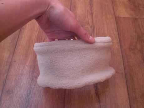 Béžová flísová čelenka obojstranná, 