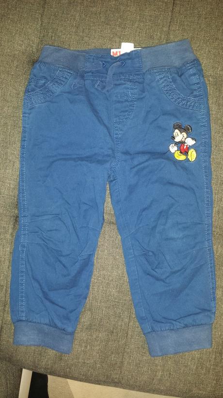 Zateplené nohavice mickey mouse, c&a,86