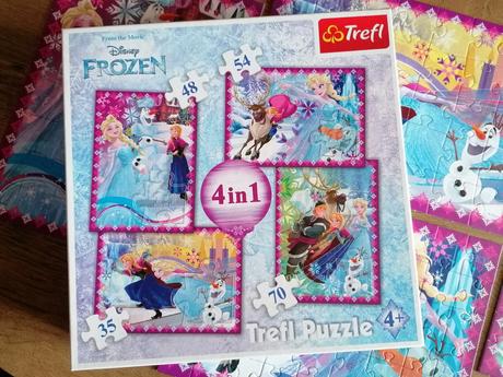 4x puzzle frozen 35/48/54/70 dielikov,
