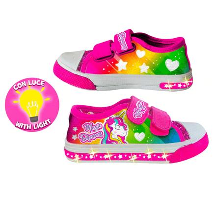 Detské blikajúce tenisky jednorožec, 25 / 27 / 28