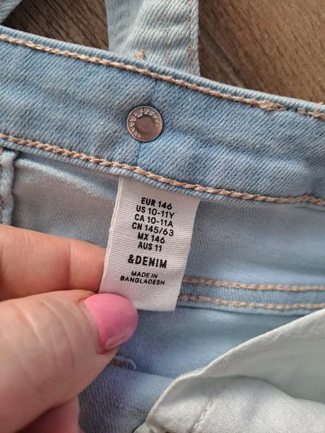 Riflové šortky na traky, denim,146