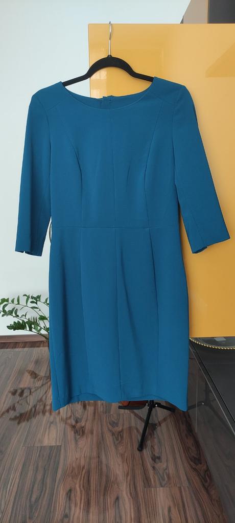 Puzdrové šaty v nádhernej petrolejovej farbe, h&m,40