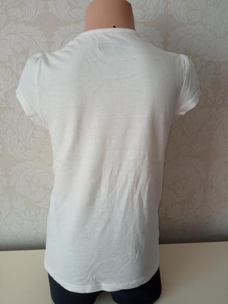 Dievčenské biele kvetované tričko (8-9r.), 134