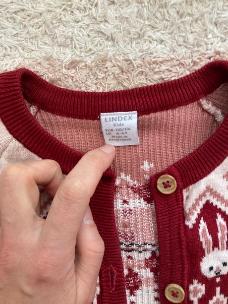 Vianočný kardigan/sveter lindex zajaciky, lindex,110