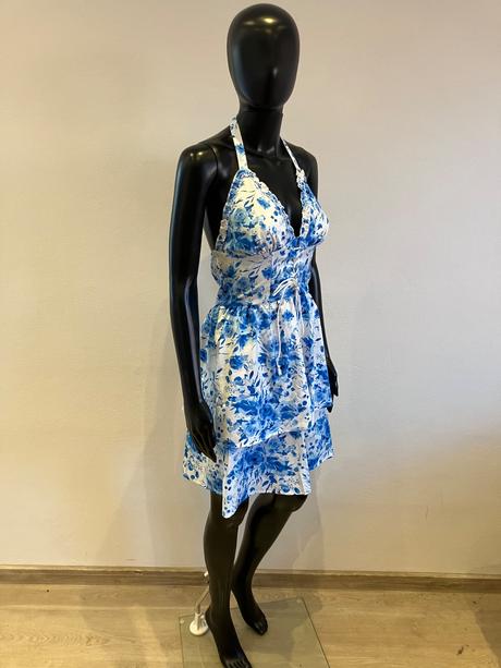 Dámske šaty bielo modré (s), s