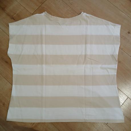 Béžovo-biele pásikavé tričko, tchibo,46