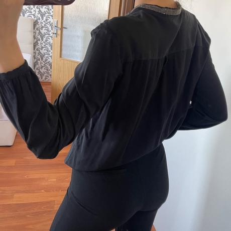 Čierna blúzka s dlhým rukávom, takko,s