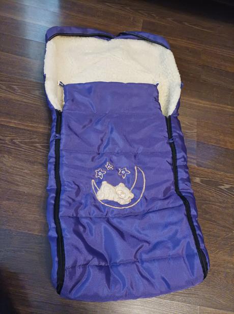 Zimný fusak s ovčou vlnou fialový, 4baby