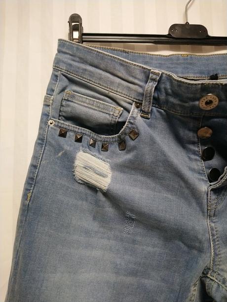 Dámske elastické rifle, couture, s