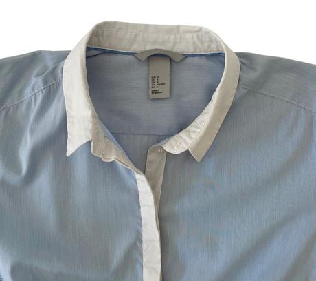 H&m slim office blúzka kontrastný biely golier s, h&m,36