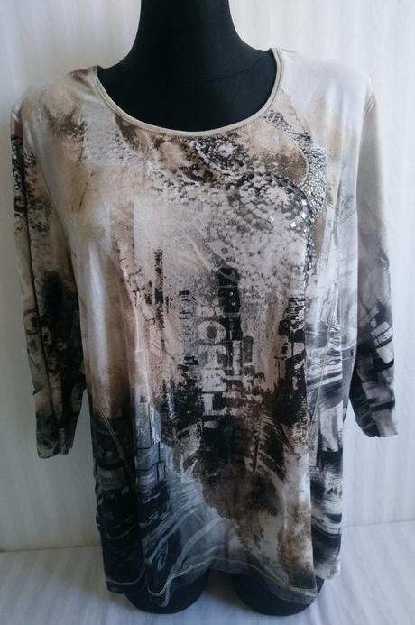 Dámsky elastický top s farebným vzorom, bonita, xxl