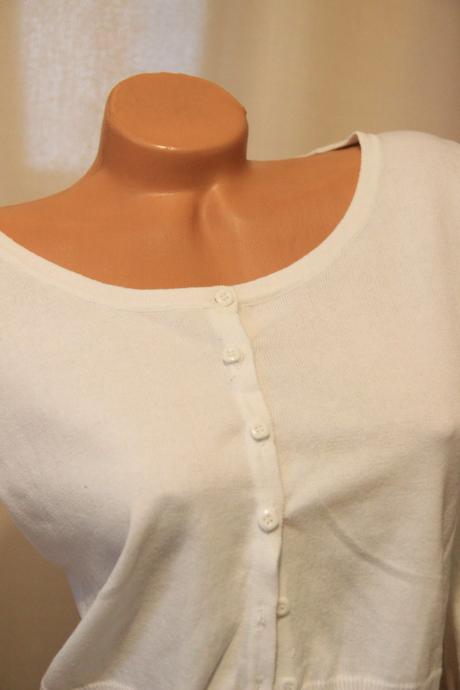 Biely kardigan, m/l, m