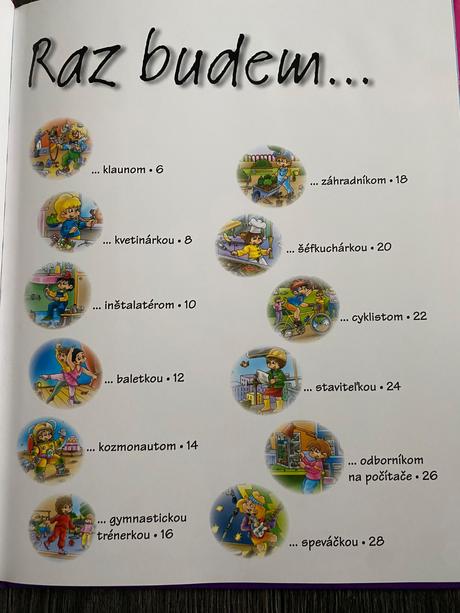 Detská knižka-raz budem klaunom,baletkou,