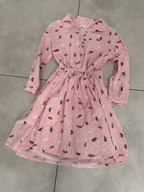 Ružové košeľové šaty, s