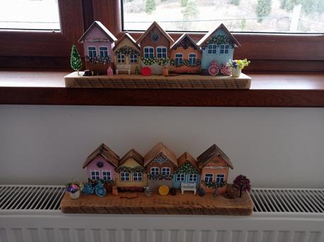 Drevené domčeky, vešiak na kľúče, 