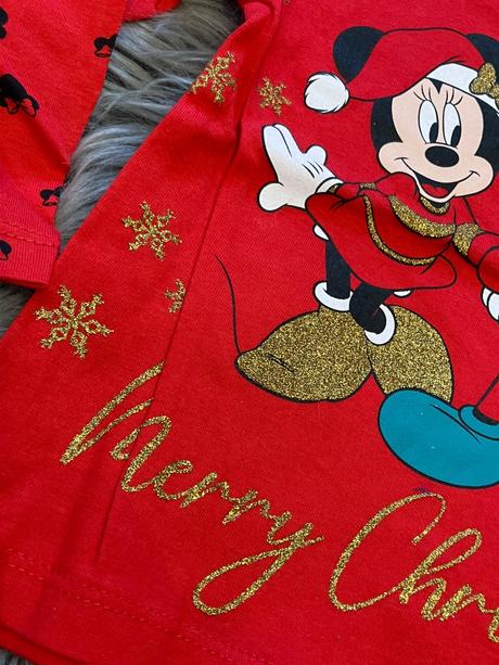 Dievčenské tričko minnie a mickey vianoce (80), pepco,80