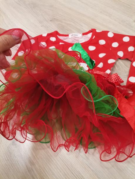 Dievčenské červene vianočné šaty, 92