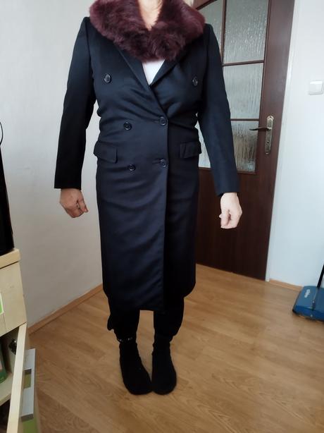 Prechodný kabát dlhý ručná výroba, xl